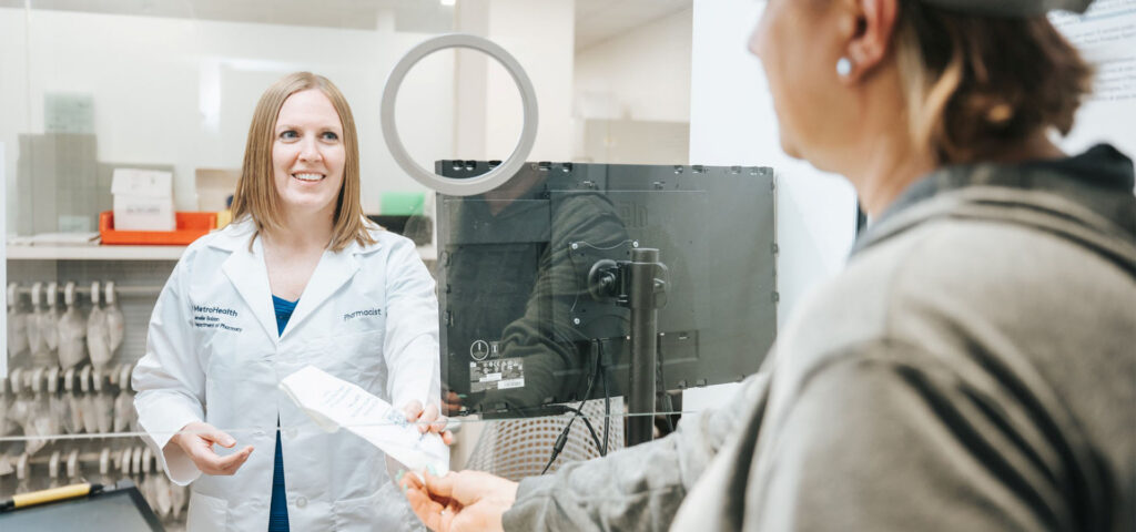 MetroHealth pharmacist and patient
