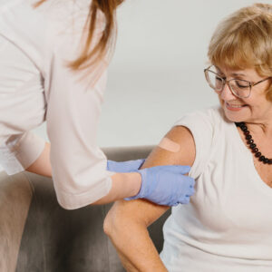 woman getting a vaccine