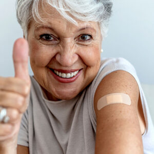 woman flu shot